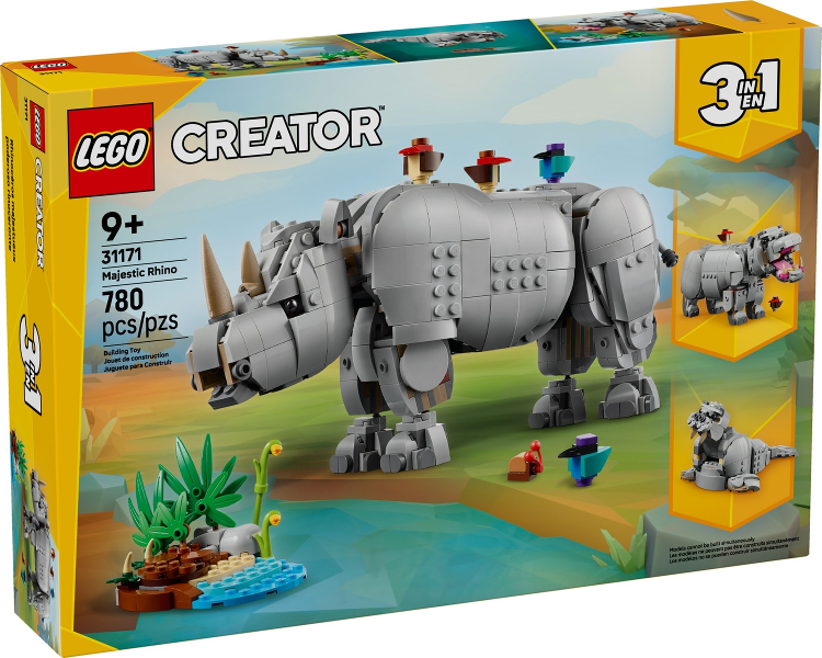 LEGO - 31171 - Creator - Wild Animals: Majestic Rhino with Birds - H