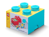 LEGO - 5006936 - Autres - 4-Stud Storage Brick – Azure Blue – Bleu azur