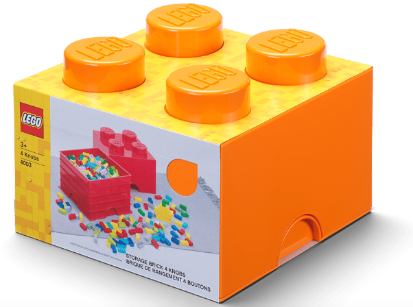 LEGO - 5006937 - Autres - Brique de rangement à 4 tenons – Orange